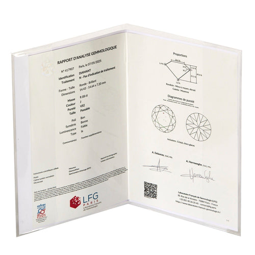 Diamant sur papier exceptionnel - 9,18 carats avec certificat 58 Facettes