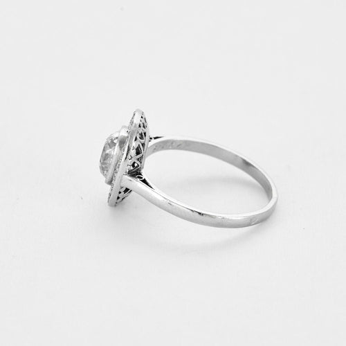 Bague 54 Solitaire vers 1930 en platine et diamants 58 Facettes 250228