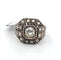 Bague 54 Anello con diamante centrale old mine en or jaune et argent 58 Facettes