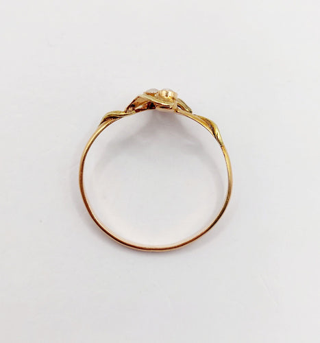 Bague 58 Bague Toi et Moi Art Nouveau or rose et jaune et perles (circa 1910) 58 Facettes A06373