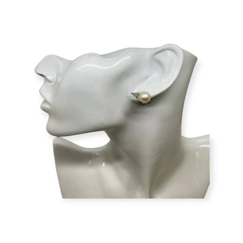 Boucles d'oreilles Boucles d’oreilles diamants et perle, or blanc 58 Facettes 330085714