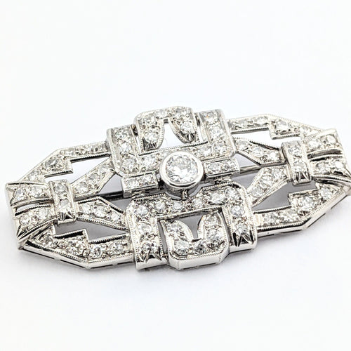 Broche Broche Art Déco en platine et diamants 58 Facettes 31309