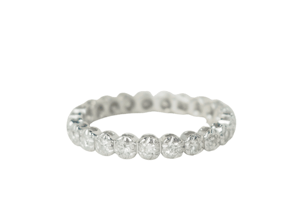 结婚戒指 美国白金镶钻石0.58克拉 