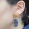 Boucles d'oreilles Boucles d'oreilles en saphir bleu et jaune serties de diamants 58 Facettes T525