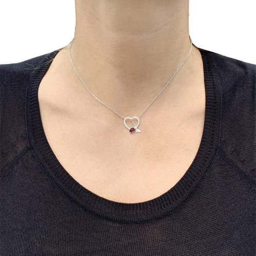 Collier Collier Chaumet, « Attrape-moi si tu m'aimes », or blanc, améthyste, diamants. 58 Facettes 34987