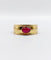 Bague jonc vintage Art Déco or jaune, cabochon de rubis 58 Facettes A06209