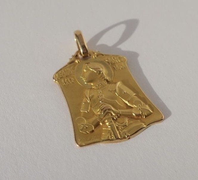 Pendentif Rare médaille pendentif Jeanne d’Arc MAZZONI 58 Facettes