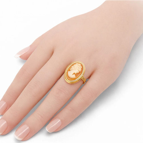 Bague 53 Bague en or rose et camée coquille 58 Facettes