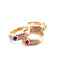 Bague 57 Trio de bagues or jaune diamants pierres de couleur 58 Facettes