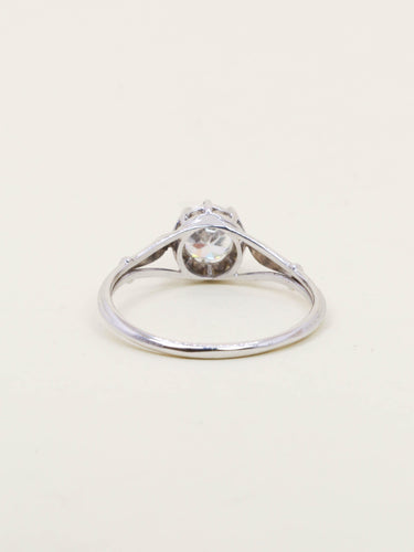 Bague 57.5 Bague solitaire or blanc diamant 0,70 ct 58 Facettes 1196