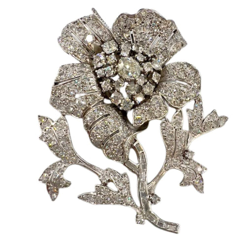 Broche BROCHE STYLE RÉTRO PÉRIODE 1950-1945 PLATINE AVEC DIAMANTS 58 Facettes A2684