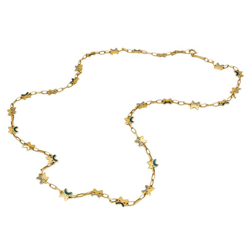 Collier Collier CHAUMET en or jaune et émail « plique-à-jour ». 58 Facettes 34785