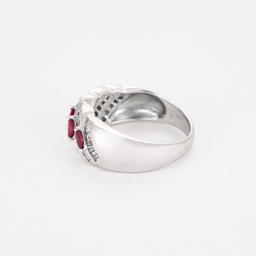 Bague 56 Bague or blanc, diamants et rubis 58 Facettes CRE0041X3