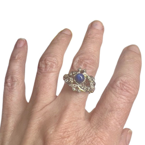 Bague 56 Bague Art Déco diamants saphirs synthétiques 58 Facettes Q896A(860)