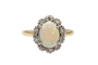 Bague 54 Bague vintage en or jaune avec opale et diamants, Grande-Bretagne 58 Facettes 10608