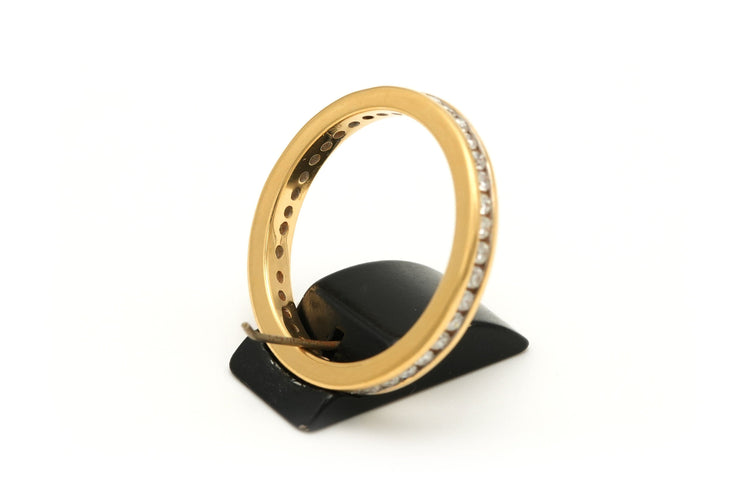 Bague 55 Alliance américaine en or jaune sertie de diamants 58 Facettes 18520