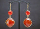 Boucles d'oreilles Boucles d'oreilles pendantes en or jaune 18 carats et agate rouge 58 Facettes