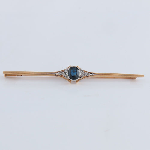 Broche Broche or jaune, saphir et diamants 58 Facettes