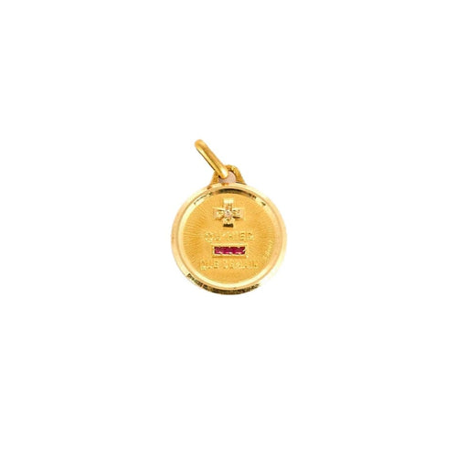 Pendentif AUGIS - Médaille d'Amour - Or jaune, diamants et rubis de synthèse 58 Facettes LEN12162