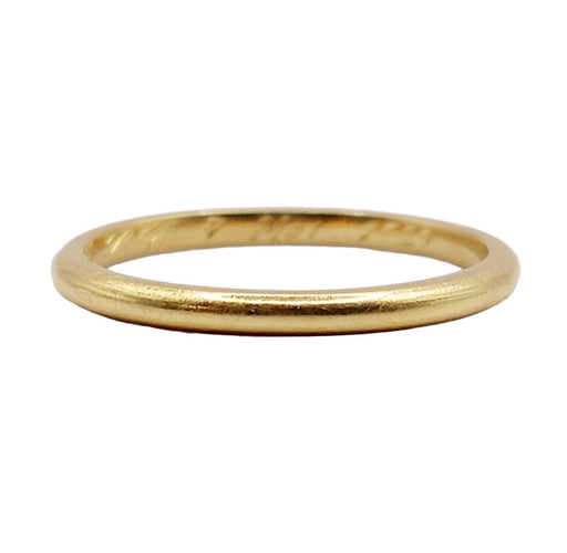 Bague 56 Bague jonc Alliance antique or jaune 18k stacker (circa 1929) 58 Facettes A06009