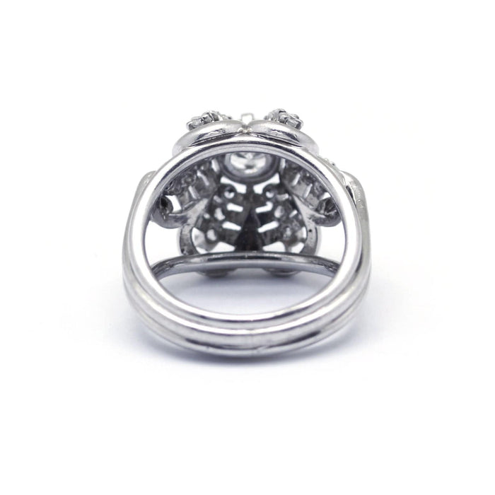 Bague 52 Bague platine et diamants 58 Facettes 180201R