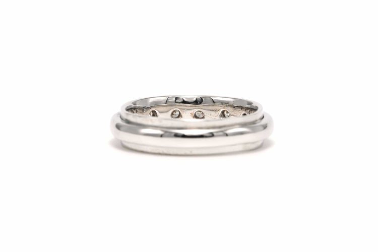 Bague 58 Bague contemporaine en or blanc sertie de diamants (+- 0,36ct) 58 Facettes 22452