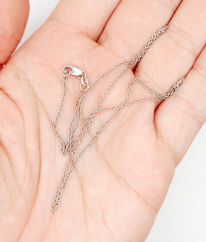 Collier Chaine vintage or blanc 18k mailles forçat 42,5 cm 2,49 gr 58 Facettes A06121