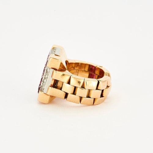 Bague 49 LACLOCHE – Bague Diamants et rubis synthétiques 58 Facettes