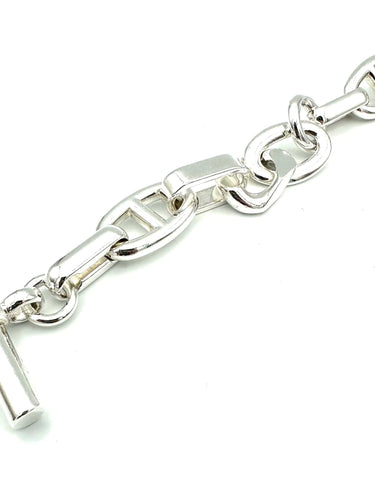 Bracelet HERMES. Collection "Aléas" bracelet argent 925/00 PM 58 Facettes