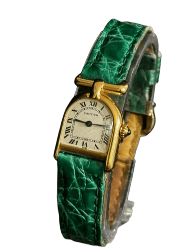 Montre [RARE] CARTIER - Montre Cloche Calandre - Petit modèle - Réf. 6603 - Or jaune 18 carats - Vintage 58 Facettes