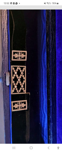 Collier de Chien Belle Époque,  platine et or jaune, serti de diamants 58 Facettes