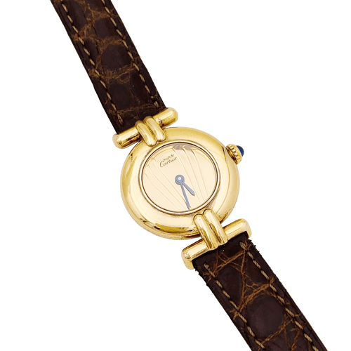 Montre Montre Cartier, "Colisée Must", vermeil, cuir. 58 Facettes 34779