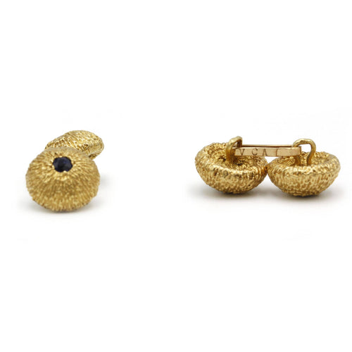 Boutons de manchette Van Cleef & Arpels - Boutons de Manchette Or Jaune Saphirs 58 Facettes
