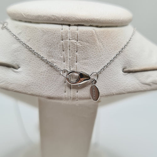 Collier Collier poire or blanc 18 carats serti de diamants naturels 58 Facettes