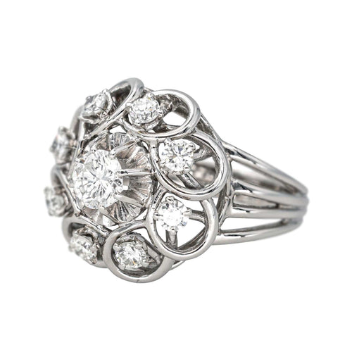 Bague 53 Bague Marguerite  Or blanc Diamant 58 Facettes 4425764CN