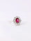 Bague 55 Bague marguerite or blanc rubis ovale diamants 58 Facettes 1023.1