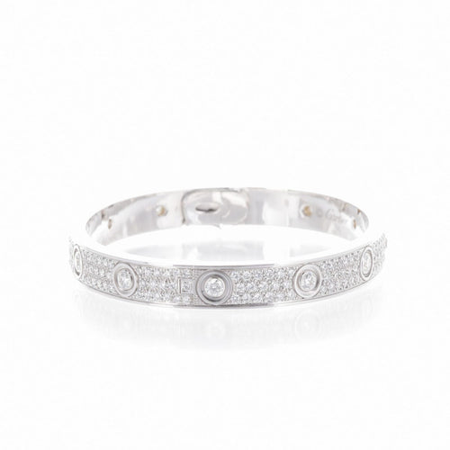 Bracelet Bracelet Cartier Love Or Blanc Pavé Diamants 58 Facettes 2.17821