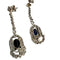Boucles d'oreilles en platine de style art déco avec diamants et saphir 58 Facettes Q813A