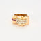 Bague 56 bague tank or jaune diamants rubis 58 Facettes