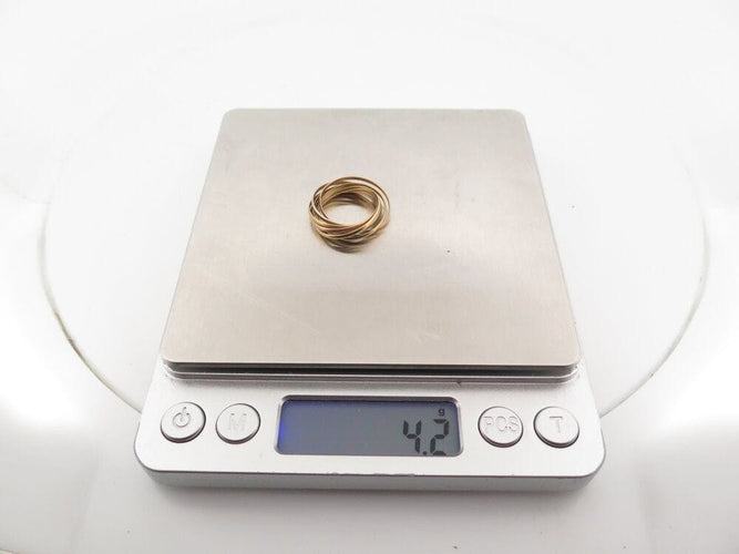 Bague 53 vintage bague CARTIER trinity sept anneaux semainier en 3 ors 18k t53 58 Facettes 267458