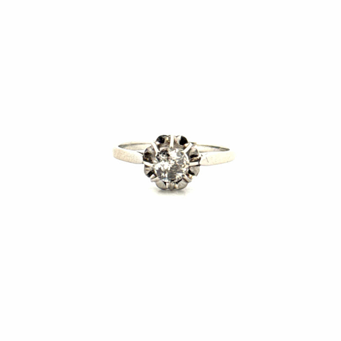 Bague 53 Solitaire Or Blanc Diamant 58 Facettes 84-GS35024