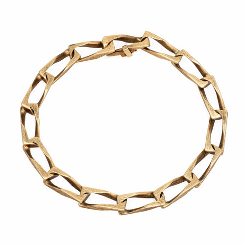 Bracelet Bracelet à maillons gourmette carrés or jaune - années 70 58 Facettes G12675