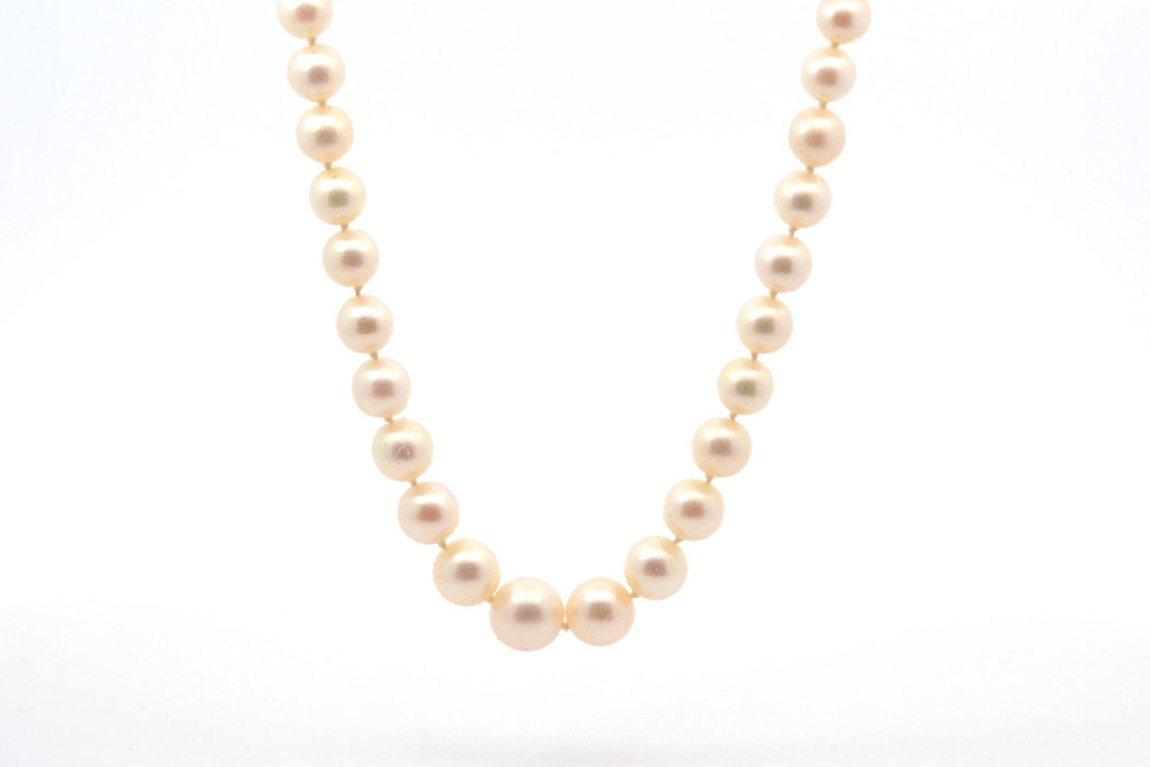 White gold cultured pearl necklace