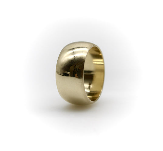 Bague Bague vintage convexe à large bande en or 14 carats 58 Facettes A2003T