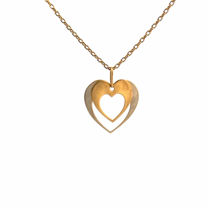 Collier Collier or jaune et double coeur 58 Facettes CO-GS38371-1