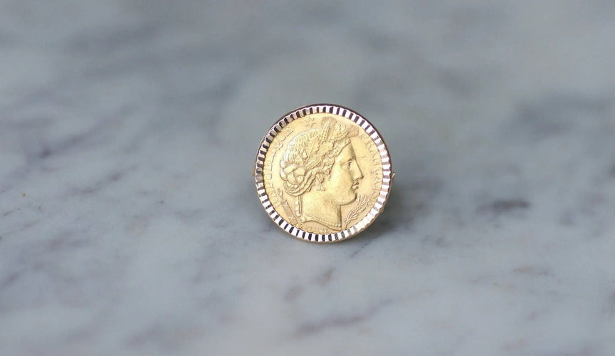 Anel de moeda de ouro de 10 francos Cérès