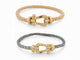 Bracelet bracelet FRED force 10 gm manille or jaune 18k t 18 cm 2 cordons 58 Facettes 271115