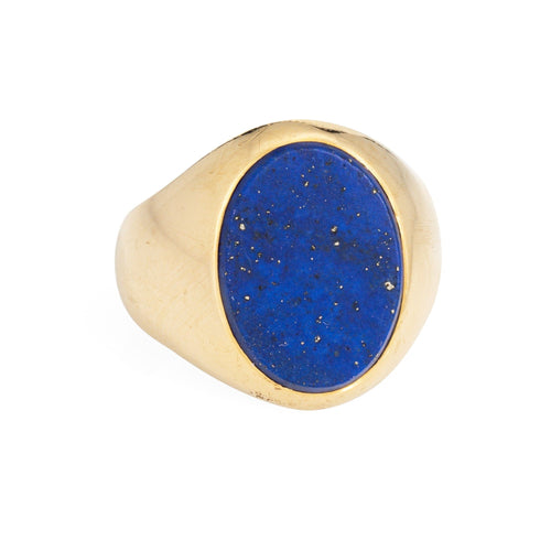 Bague 52 CARTIER - Bague en or jaune des années 70 Larter & Sons Lapis Lazuli Signet 58 Facettes G13985