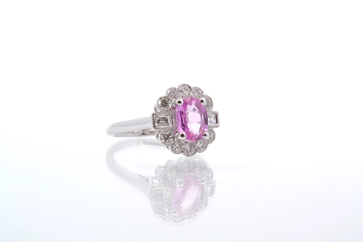Bague 52 Bague saphir rose et diamants 58 Facettes 25429 25445