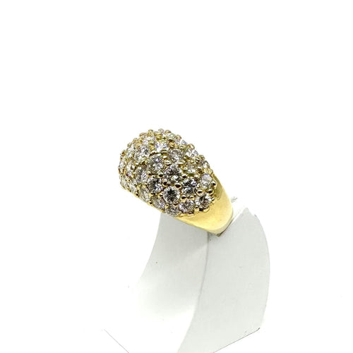 Bague 51 Bague jonc volume or jaune et pavage diamants 58 Facettes Z1351690